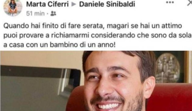 Moglie del sindaco di Rieti lo rimprovera su Fb: 