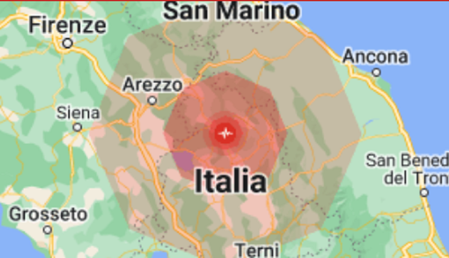 Terremoto a Perugia, magnitudo 4.4