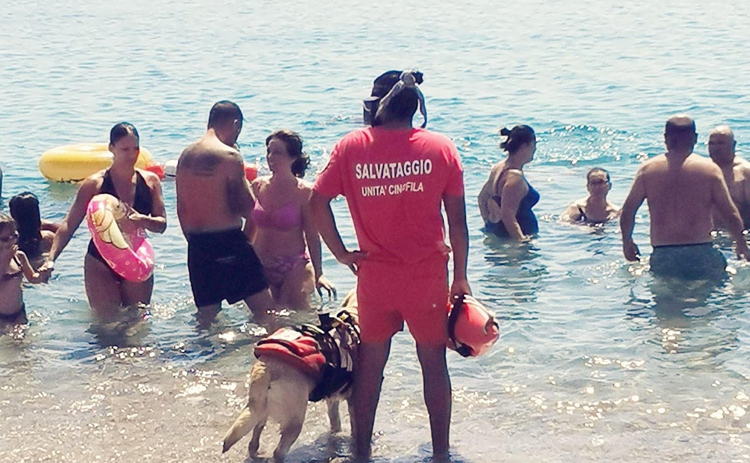 Calabria, cane vigili fuoco salva bimbi su canoa