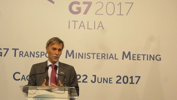 Il ministro Delrio chiude il G7 Trasporti, sulla insularita dice: 