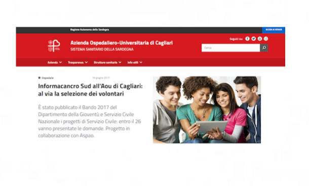 Azienda ospedaliero universitaria di Cagliari: ecco il nuovo sito internet 