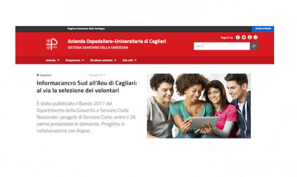 Azienda ospedaliero universitaria di Cagliari: ecco il nuovo sito internet 