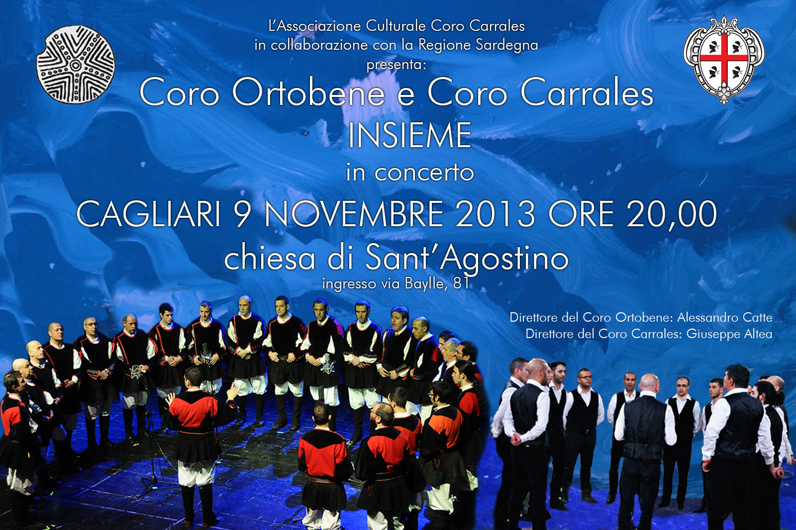 Cagliari. Appuntamento nella chiesa di S. Agostino con il Coro Ortobene di Nuoro e il Coro Carrales 