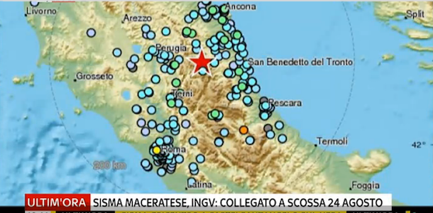 Scossa di terremoto nel centro Italia