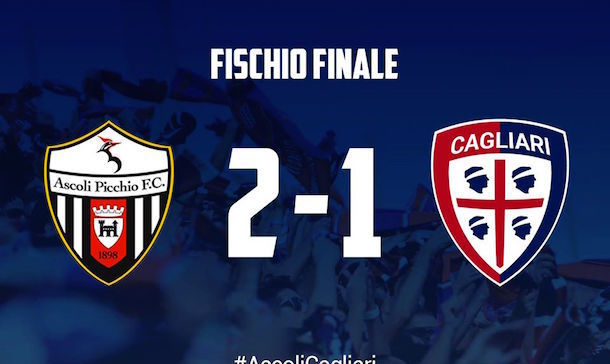 Cagliari sconfitto dall'Ascoli: aumenta il distacco dalla capolista Crotone