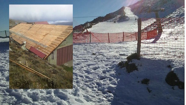 L'attesa degli appassionati di sci. Raffiche a 120 chilometri orari: danneggiato il rifugio di Bruncu Spina