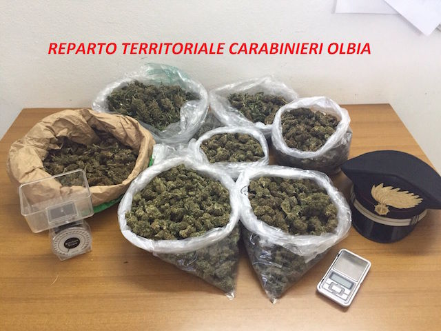 Carabinieri sequestrano 7 kg di marijuana: arrestata coppia di fidanzati
