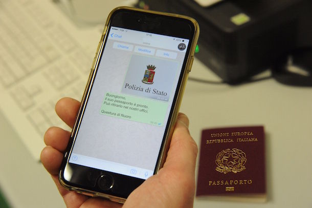 Polizia di Stato, un sms per sapere se il passaporto è pronto
