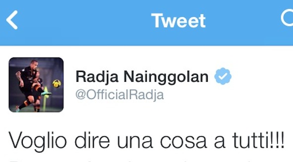 Su twitter Nainggolan si difende: 