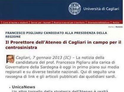 L'Agcom 'bacchetta' l'Universita' di Cagliari sul caso Pigliaru