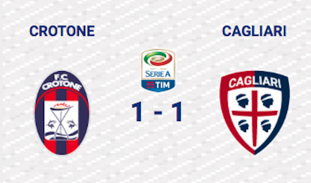 Crotone - Cagliari termina 1-1, Cigarini risponde a Trotta