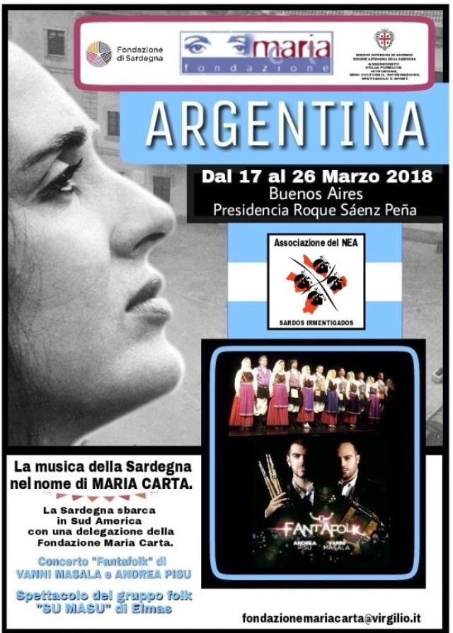 Dal 17 al 26 marzo la musica sarda sbarca in Argentina