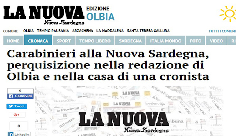 Carabinieri nella sede della Nuova Sardegna: Radio Radicale si occupa del caso 