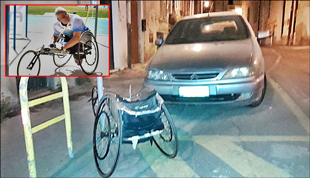 La carrozzina dell'atleta disabile Walter Puddu restituita dai ladri
