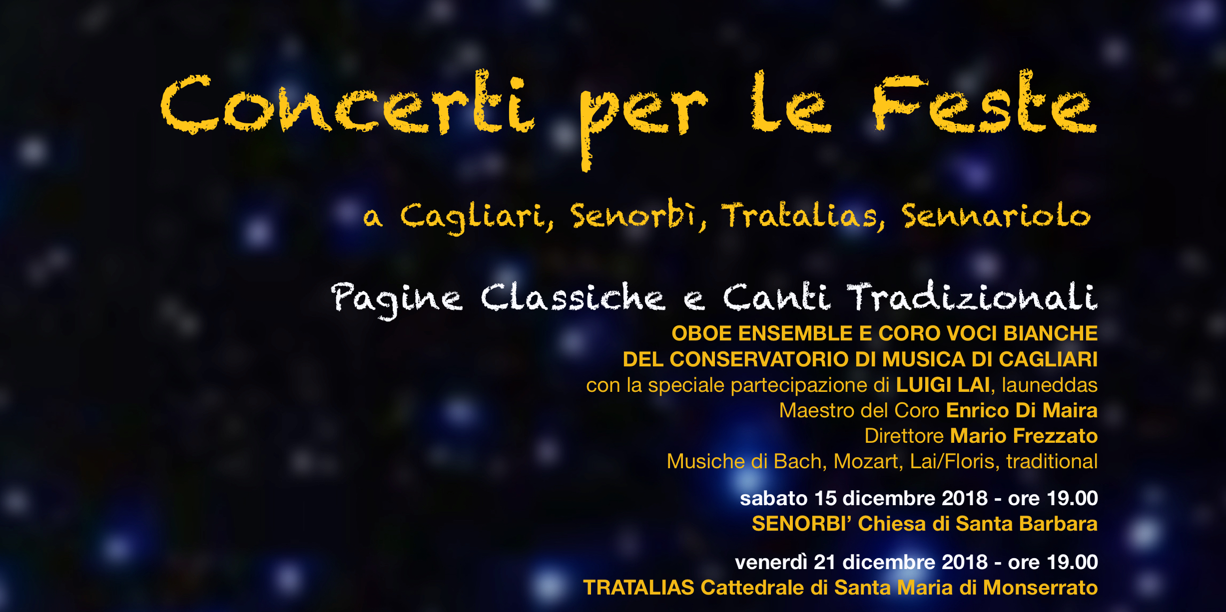 Sette appuntamenti per i “Concerti per le feste” del Conservatorio