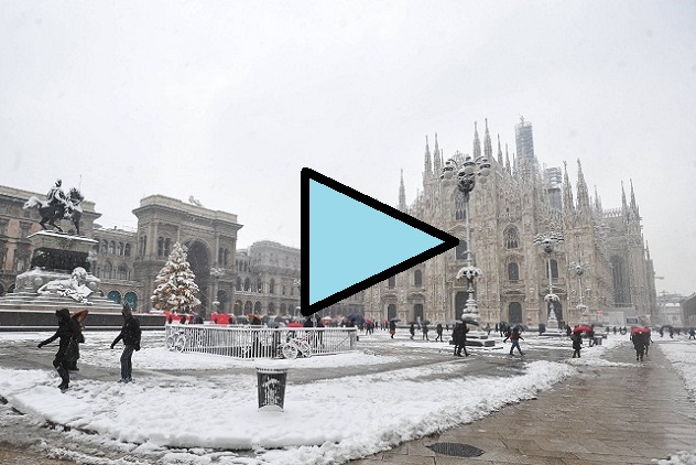 Nevica a Milano: le immagini in diretta | VIDEO