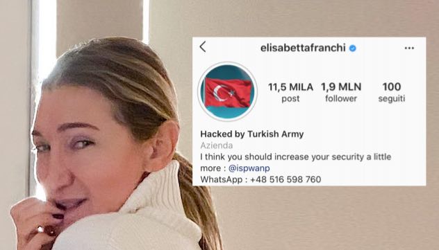 Elisabetta Franchi, hackerato il profilo Instagram. Bandiera turca nella foto del profilo