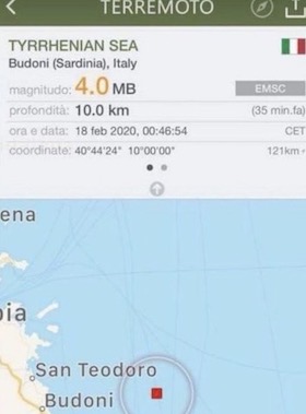 La Sardegna trema: scossa di terremoto percepita in Gallura, Barbagia e parte del Goceano