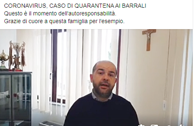 Coronavirus, parla il sindaco Fausto Piga: “Famiglia in quarantena, nessun contagio, ma solo per precauzione”