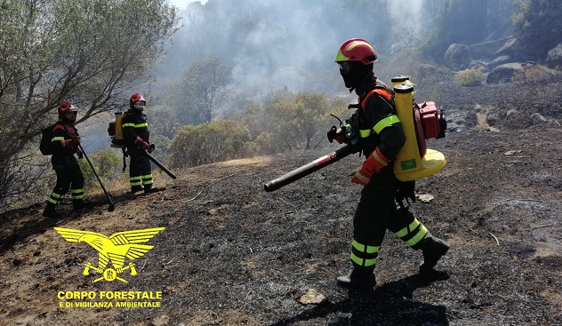 Ancora fiamme in Sardegna: gli elicotteri del Corpo forestale a Bottidda e Tuili
