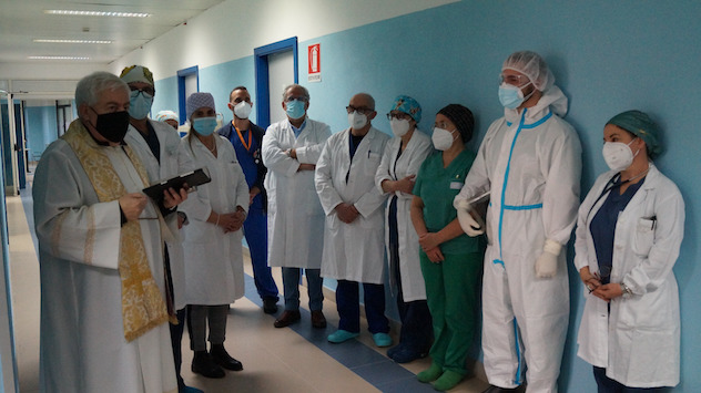 E' operativo il reparto Covid allestito all’ospedale Marino di Alghero: oggi la benedizione