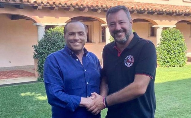 Salvini a Villa Certosa con Berlusconi: 