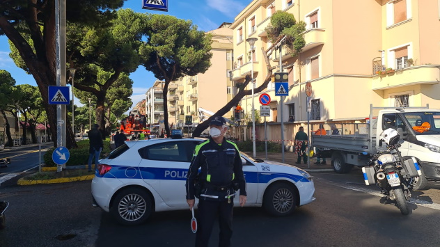 Cagliari. Maltempo: albero cede in viale Diaz