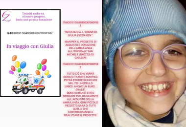 “In viaggio con Giulia”: un’ambulanza per i bimbi da donare all’ospedale San Michele di Cagliari