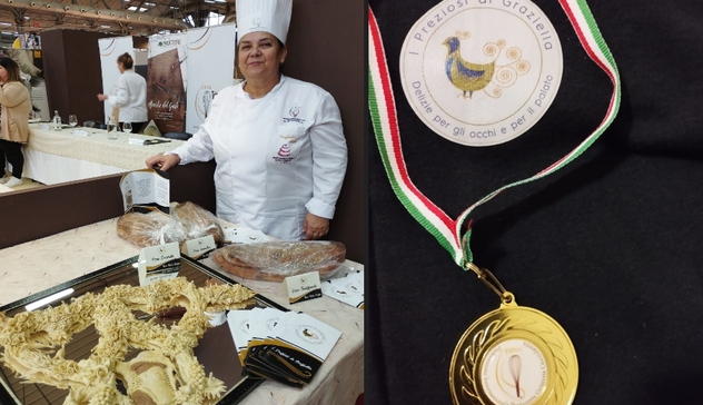 Siniscola. Maria Grazia Frau vince l’oro ai campionati della FIPGC con il pane dedicato agli anziani sardi
