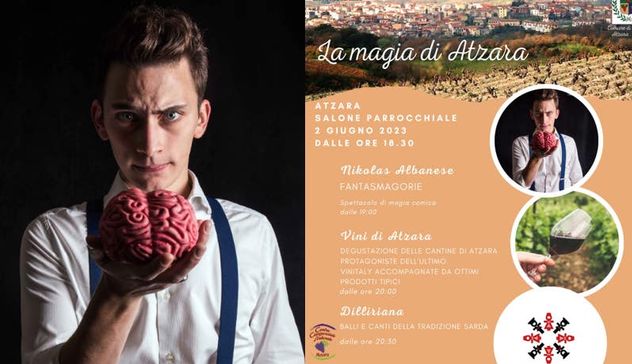 2 GIUGNO| Ad Atzara una magica serata tra ottimi vini e lo spettacolo dell’illusionista Nikolas Albanese