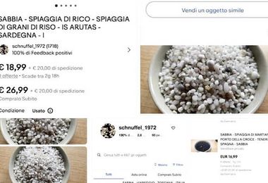 Sabbia rubata da Cabras venduta online da un tedesco 