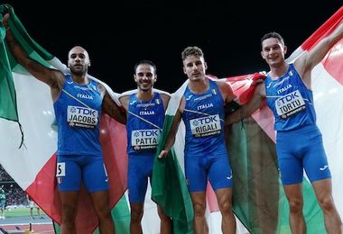 Mondiali di atletica: l'Italia d'argento con la staffetta 4x100