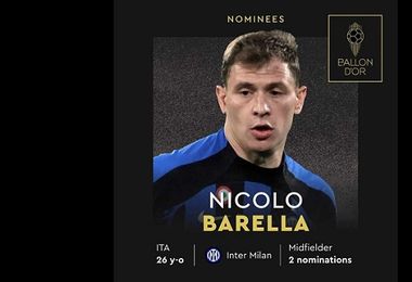 Nicolò Barella unico italiano nella lista dei candidati al Pallone d'Oro