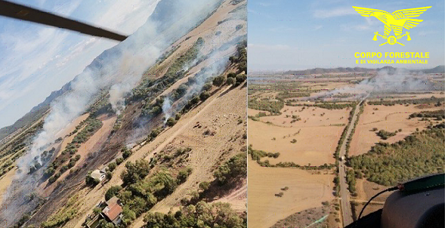 Diciassette incendi in Sardegna: elicotteri a Guasila, Villaspeciosa e Villanovafranca
