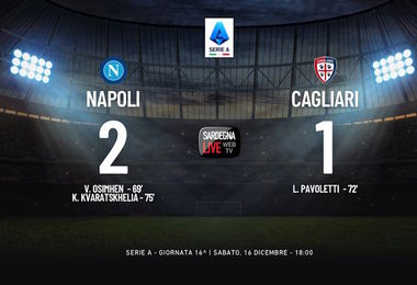 Napoli-Cagliari 2-1, Kvaratskhelia spegne i sogni dei rossoblù