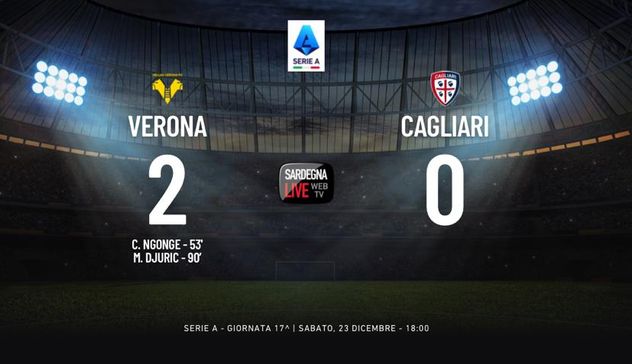 Verona-Cagliari 2-0, espulsione di Makoumbou e i rossoblù affondano