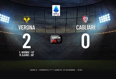 Verona-Cagliari 2-0, espulsione di Makoumbou e i rossoblù affondano