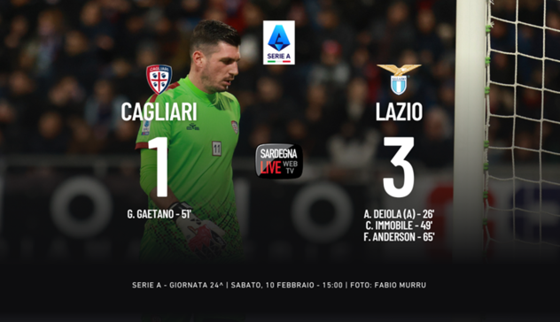 Cagliari-Lazio 1-3, quarta sconfitta consecutiva: la classifica si complica 