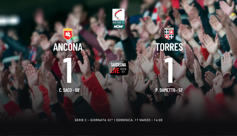La Torres va avanti ma si fa riprendere: 1-1 ad Ancona