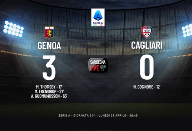 Genoa-Cagliari 3-0, preoccupante sconfitta a Marassi