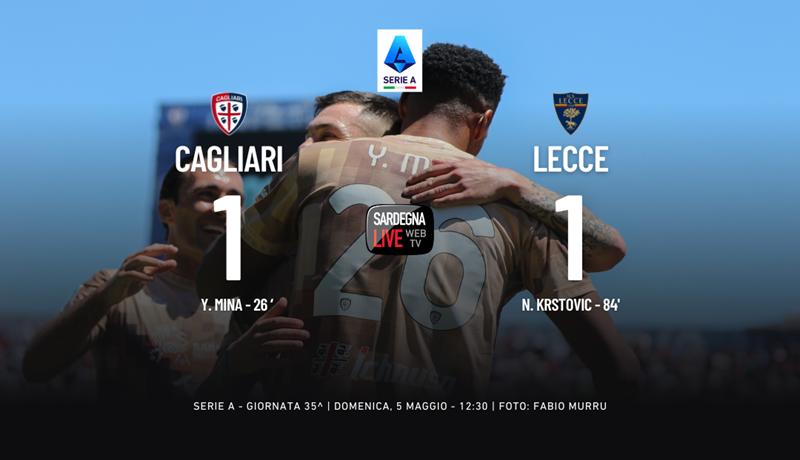 Cagliari-Lecce 1-1, Krstovic riprende Mina in una partita che poteva andare diversamente