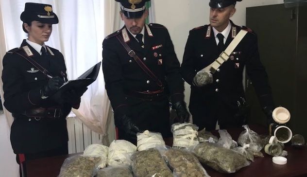 Sequestrati circa 3 chilogrammi di marijuana: avrebbero fruttato 28 mila euro