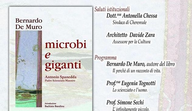 “Microbi e Giganti”: sabato 22 settembre la presentazione del libro di Bernardo De Muro