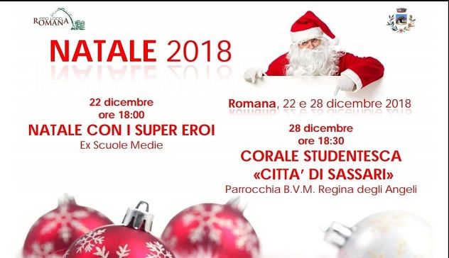 Due eventi per il Natale 2018 a Romana