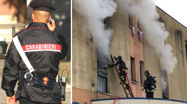 Carabiniere-eroe si lancia nel fuoco e salva un bambino dalle fiamme