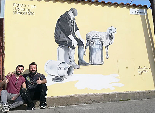 Un bellissimo murale in onore ai pastori sardi: “Speriamo che la protesta non sia stata vana”