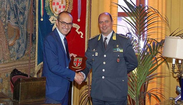 Il Sindaco Paolo Truzzu incontra il Generale della Guardia di Finanza Gioacchino Angeloni