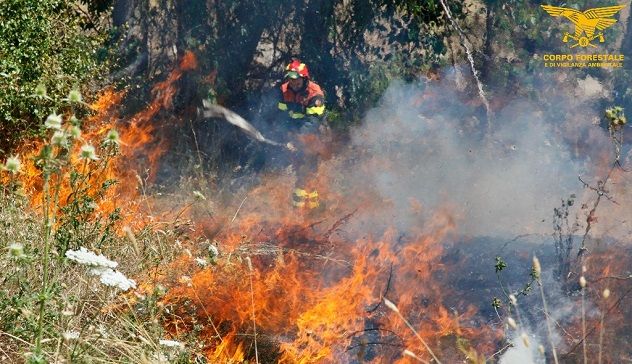 Incendi a Setzu, Castelsardo, Uras e Ilbono: sul posto i mezzi aerei della Forestale