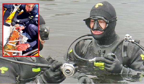 Ceppo in piombo di 100 kg ritrovato sul fondo del mare dai subacquei dei Carabinieri