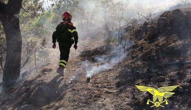Incendio a Samugheo, sul posto la Forestale